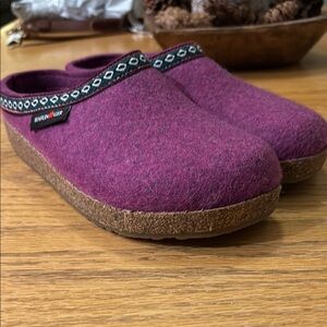 Haflinger Pink Mules and Clogs with Cozy Felt Design